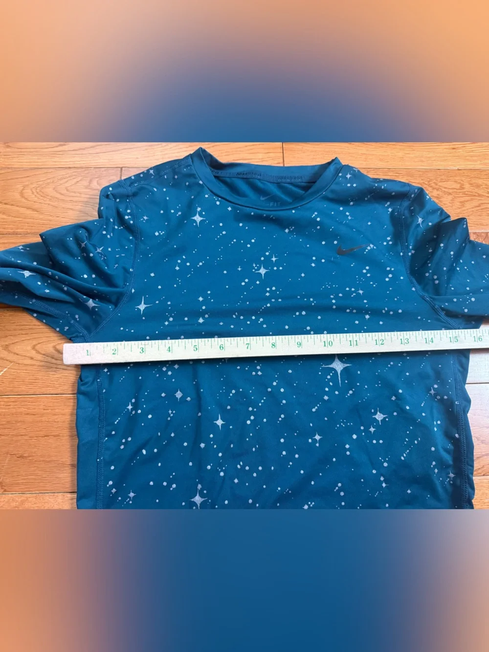 Nike Dri-Fit ‘Starry Night’ Metallic Long Sleeve Crop Workout Shirt